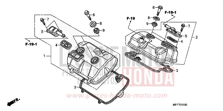 CYLINDER HEAD COVER for TRANSALP ABS SHASTA WHITE (NH138K) from 2010